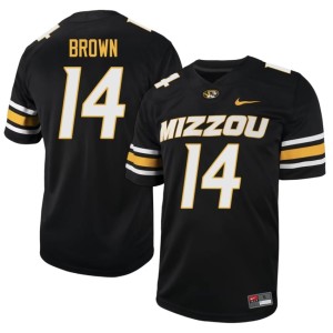 Men Brett Brown Game Black University of Missouri Tigers #14 Jerseys 824570-516