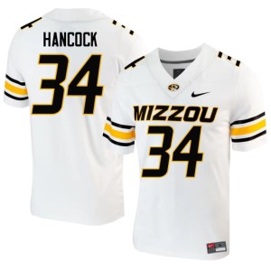 Men's White Jackson Hancock #34 Player MU Tigers Jerseys 269991-952