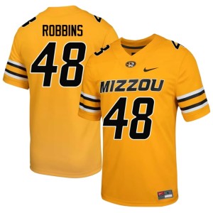 Men Missouri Tigers University Gold Oliver Robbins #48 Jerseys 434995-569