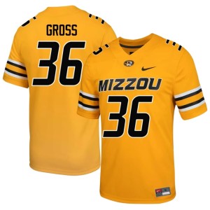 Men Sean Gross Missouri University of Missouri Tigers #36 Official Gold Jersey 368031-290