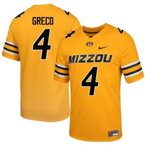 Men's Gold Mizzou Tigers Trajen Greco Player #4 Jerseys 251663-116