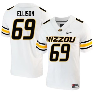 Mens #69 White Braylon Ellison Player MU Tigers Jerseys 999746-202