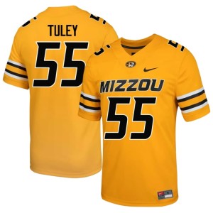 Mens Limited Mizzou Football Team #55 Cavan Tuley Gold Jersey 598021-880