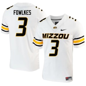 Men White Mizzou Tigers DaMarion Fowlkes #3 Stitched Jerseys 488865-385