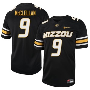 Mens #9 University of Missouri Tigers Black Official Dante McClellan Jersey 927608-858