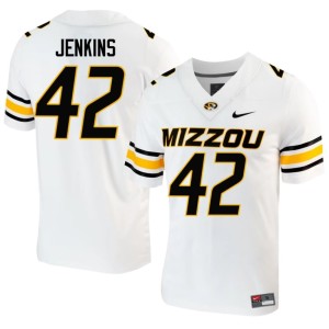 Men White #42 Missouri University of Missouri Tigers Darold Jenkins NCAA Jersey 492307-612