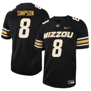 Mens Black #8 Donta Simpson Mizzou Game Jerseys 147142-949