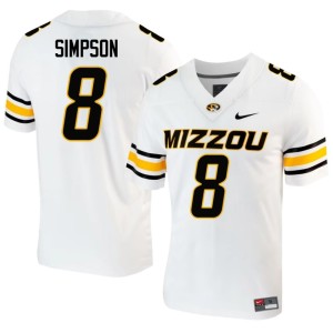 Men's White MU Tigers Donta Simpson NCAA #8 Jerseys 235591-197