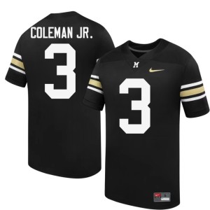 Men Black #3 University 100th Anniversary Kevin Coleman Jr. MU Jerseys 810220-576