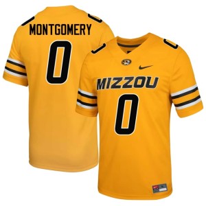 Men University #0 Mizzou Tigers Naeshaun Montgomery Gold Jerseys 888907-873