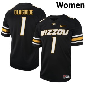 Women's #1 Black Mizzou Tigers University Donovan Olugbode Jersey 683407-877