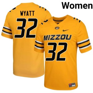 Womens Gold Mizzou Tigers 2026-27 Gavin Wyatt #32 Jersey 371357-233