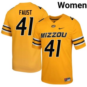 Women 2026-27 Gold University of Missouri Tigers #41 Graham Faust Jersey 316548-470