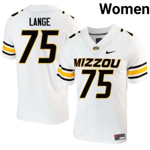 Womens White Embroidery Tigers #75 Jack Lange Jerseys 828697-631