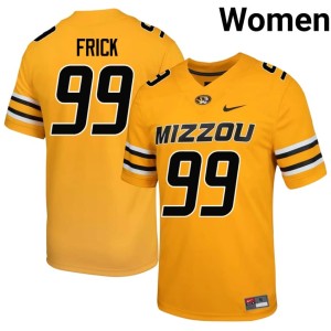 Women's Gold MU Tigers Jadon Frick University #99 Jerseys 709966-445