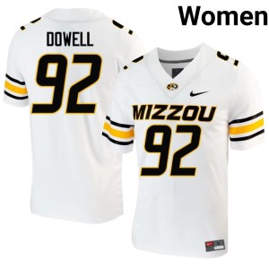 Women Jason Dowell #92 White MU Tigers NCAA Jerseys 561564-213