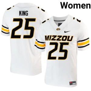 Women's Jason King White Missouri Tigers #25 High School Jersey 598974-577
