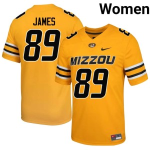 Women Game Mizzou Tigers #89 Jude James Gold Jersey 234058-325