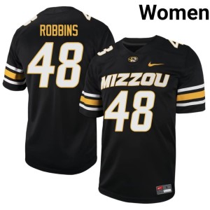 Women's High School University of Missouri Tigers Black Oliver Robbins #48 Jerseys 108516-867