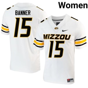 Womens White Mizzou Santana Banner #15 2026-27 Jerseys 359464-971