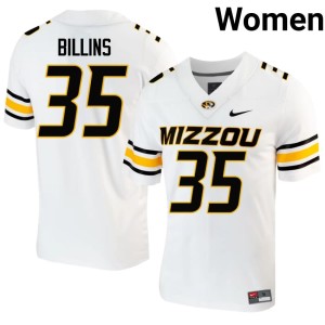 Womens White Mizzou Ahmod Billins #35 Stitched Jerseys 553207-453