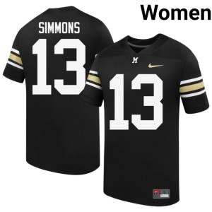 Women #13 100th Anniversary Limited Austin Simmons Missouri Tigers Black Jersey 123505-747
