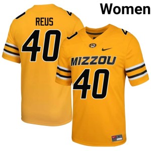 Women Gold #40 Missouri Tigers Brunno Reus Game Jersey 441665-490
