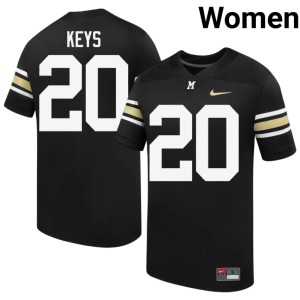 Women University of Missouri Tigers #20 University Cameron Keys Black 100th Anniversary Jerseys 351032-342