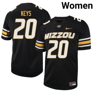 Women's Missouri University of Missouri Tigers Game #20 Black Cameron Keys Jerseys 942165-935