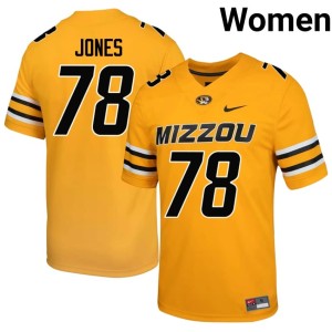 Womens MU Tigers Gold Alumni DJ Jones #78 Jerseys 346629-121