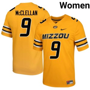 Womens #9 Gold Dante McClellan Tigers NCAA Jersey 981213-426
