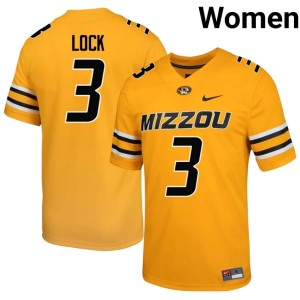 Womens MU Gold Drew Lock Official #3 Jersey 224248-619