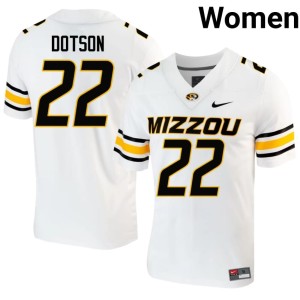 Women's Elijah Dotson White #22 Official University of Missouri Tigers Jersey 479321-901