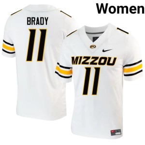 Women's Jabari Brady Missouri Tigers White Stitched #11 Jerseys 757118-833