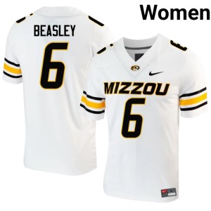 Women's #6 White Stitched Jeremiah Beasley Missouri University of Missouri Tigers Jerseys 221697-643