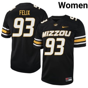 Women's Mizzou Jocques Felix Black University #93 Jerseys 207563-492