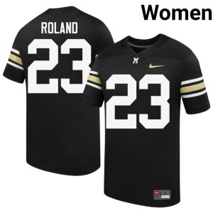 Women's Black MU Tigers NCAA 100th Anniversary Johnny Roland #23 Jerseys 537450-367