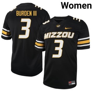 Women Stitched Missouri #3 Black Luther Burden III Jersey 374863-104
