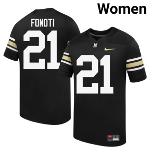 Women's Mizzou Tigers Black Embroidery #21 Malae Fonoti 100th Anniversary Jersey 956937-233