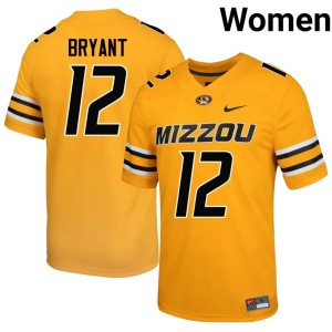 Women's Gold Malik Bryant #12 Player Tigers Jersey 995608-929