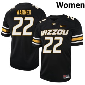 Women's #22 Max Warner Mizzou Tigers University Black Jerseys 130954-574