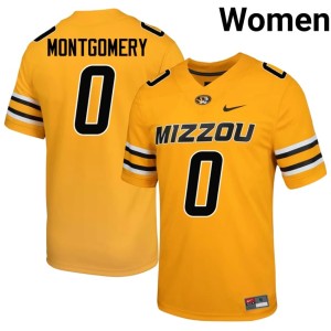 Women's Missouri Game #0 Naeshaun Montgomery Gold Jerseys 899689-848