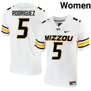 Women's Game Missouri University of Missouri Tigers #5 White Nicholas Rodriguez Jersey 227576-491
