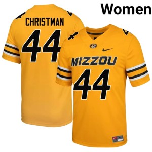 Women Paul Christman Alumni Gold #44 Mizzou Tigers Jerseys 989910-359