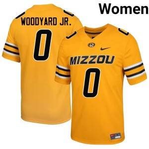 Women's #0 Stitched Robert Woodyard Jr. University of Missouri Tigers Gold Jersey 775680-397