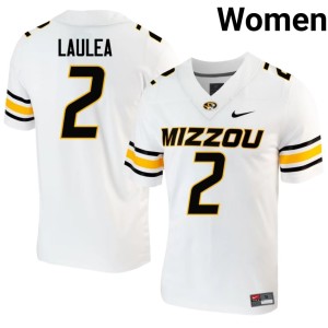 Women White MU Tigers 2026 #2 Sione Laulea Jerseys 112878-791