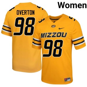 Women #98 Tajh Overton Gold Official Tigers Jersey 779834-979