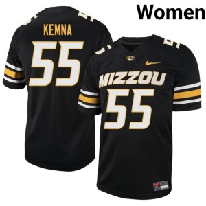 Womens Stitched Black #55 University of Missouri Tigers Will Kemna Jerseys 884059-151