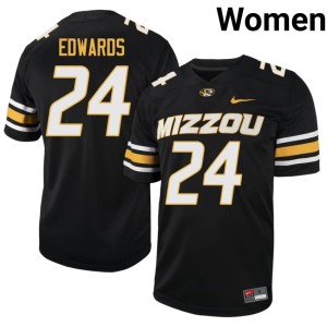 Womens #24 Missouri University of Missouri Tigers NCAA Black Xai'Shaun Edwards Jersey 106904-534