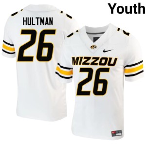 Youth #26 MU Tigers White Alumni Brady Hultman Jersey 533277-787